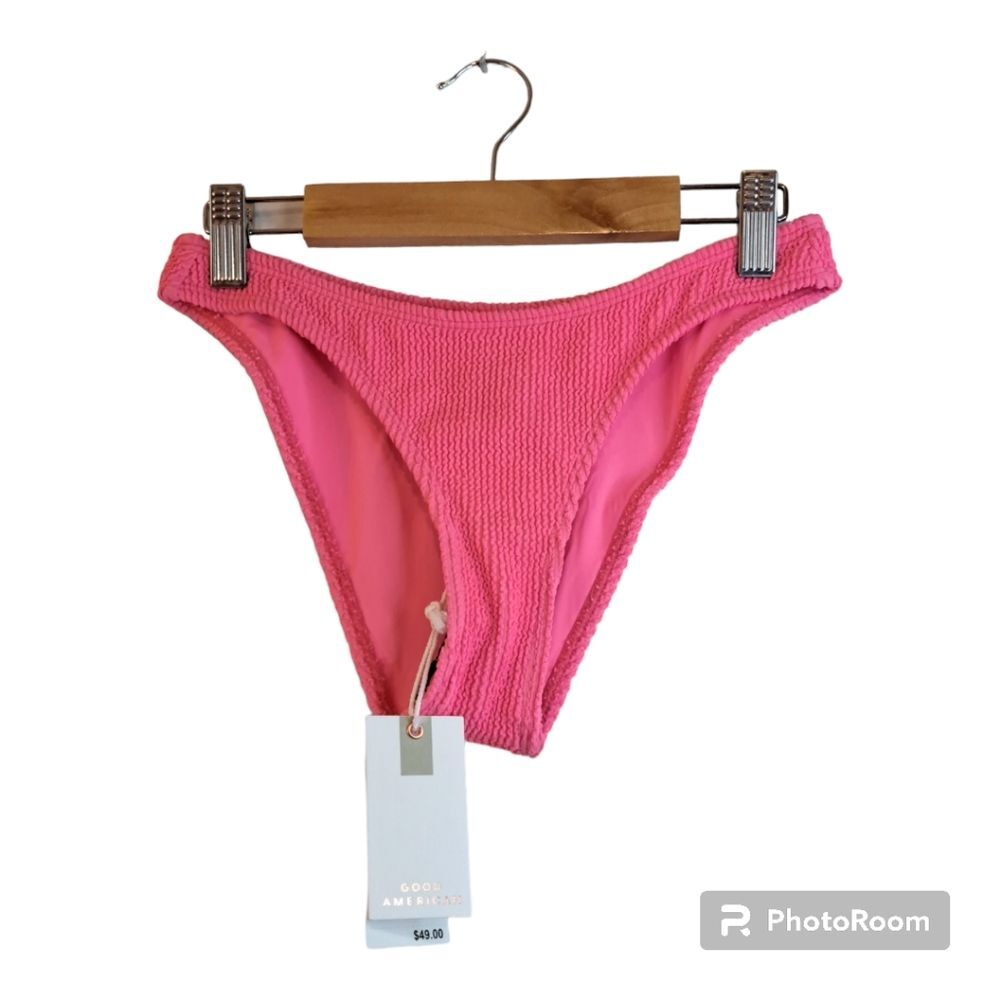 Good American New ALWAYS FITS BETTER BIKINI BOTTOM in Barbie Pink Size 0 NWT